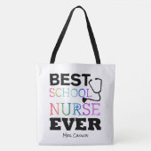 Gepersonaliseerde beste schoolverpleegster ooit tote bag (Voorkant)