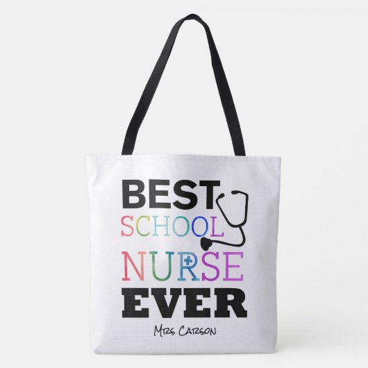 Gepersonaliseerde beste schoolverpleegster ooit tote bag (Voorkant)