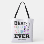 Gepersonaliseerde beste schoolverpleegster ooit tote bag (Achterkant)