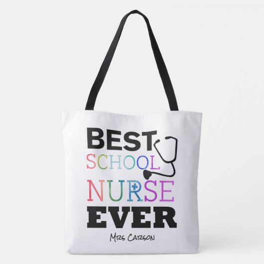 Gepersonaliseerde beste schoolverpleegster ooit tote bag (Achterkant)