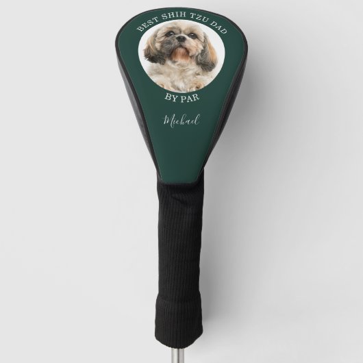 Gepersonaliseerde Beste Shih Tzu Hond Papa Foto Golfheadcover (Voorkant)
