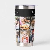 Gepersonaliseerde Beste Vader Ooit 8 Fotocollage V Geïsoleerde Drinkbeker (Links)