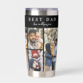 Gepersonaliseerde Beste Vader Ooit 8 Fotocollage V Geïsoleerde Drinkbeker (Achterkant)