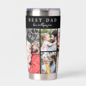 Gepersonaliseerde Beste Vader Ooit 8 Fotocollage V Geïsoleerde Drinkbeker (Voorkant)