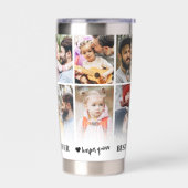 Gepersonaliseerde Beste Vader Ooit 8 Fotocollage V Geïsoleerde Drinkbeker (Links)