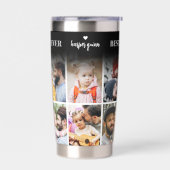 Gepersonaliseerde Beste Vader Ooit 8 Fotocollage V Geïsoleerde Drinkbeker (Links)