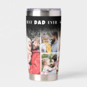 Gepersonaliseerde Beste Vader Ooit 8 Fotocollage V Geïsoleerde Drinkbeker (Voorkant)