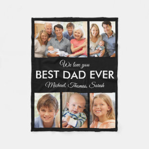 Gepersonaliseerde Beste Vader Ooit Fotocollage Vad Fleece Deken