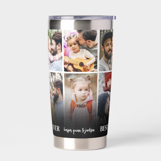 Gepersonaliseerde Beste Vader Ooit Fotocollage Vad Geïsoleerde Drinkbeker (Links)