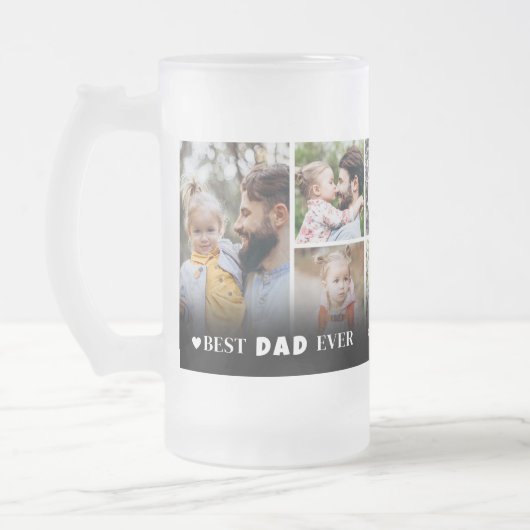 Gepersonaliseerde Beste Vader Ooit Fotocollage Vad Matglas Bierpul (Links)