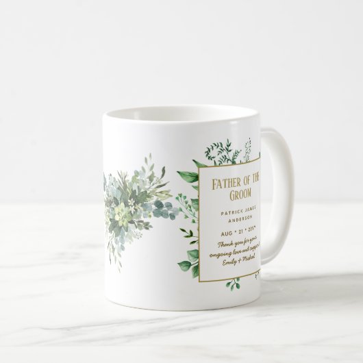 Gepersonaliseerde beste vader van Groom Groomsman Koffiemok (Voorkant rechts)