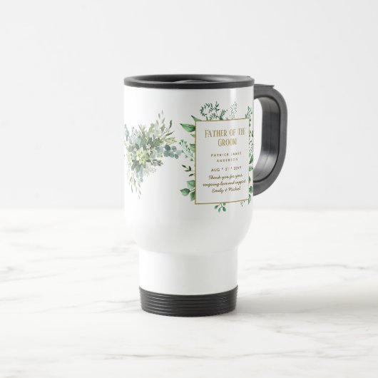 Gepersonaliseerde beste vader van Groom Groomsman Reisbeker (Voorkant rechts)
