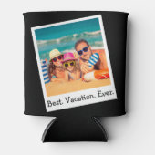 Gepersonaliseerde beste vakantie ooit foto Black C Blikjeskoeler (Voorkant)