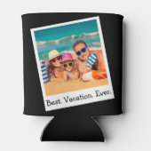 Gepersonaliseerde beste vakantie ooit foto Black C Blikjeskoeler (Achterkant)