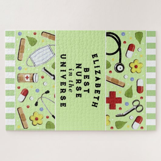 Gepersonaliseerde beste verpleegster Jigzaag Puzzl Legpuzzel (Horizontaal)