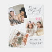 Gepersonaliseerde Beste Vriend 3 Foto Fleece Deken (Voorkant)