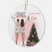 Gepersonaliseerde Beste Vriend Bestie Kerstmis Orn Keramisch Ornament (Links)