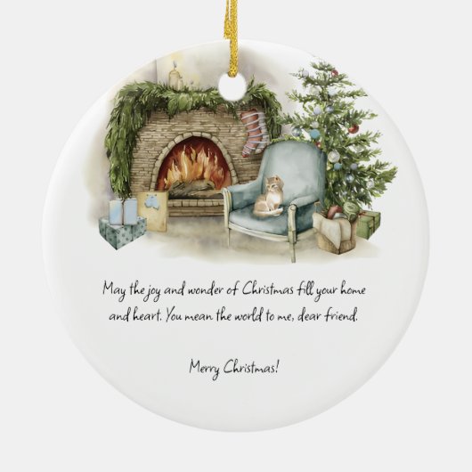 Gepersonaliseerde Beste Vriend Bestie Kerstmis Orn Keramisch Ornament (Achterkant)