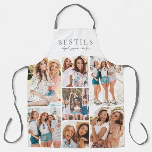 Gepersonaliseerde Beste Vriend BFF Fotocollage Schort (Voorkant)