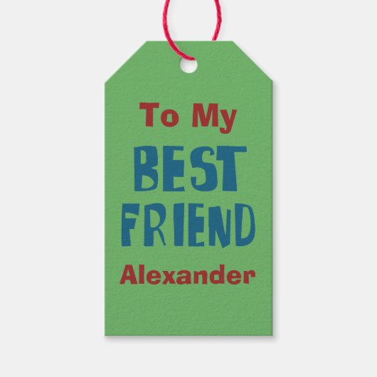 Gepersonaliseerde beste vriend cadeaulabel (Voorkant)