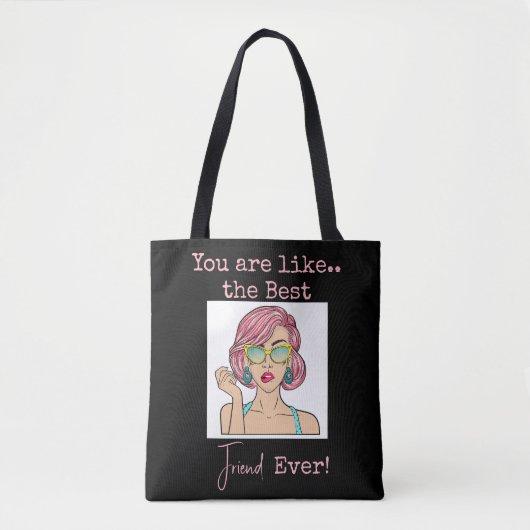 Gepersonaliseerde Beste Vriend Crossbody Canvas ta Tote Bag (Voorkant)