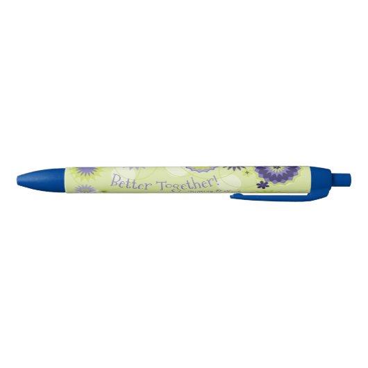 Gepersonaliseerde beste vriend Floral  Groen Blauwe Inkt Pen (Bodem)
