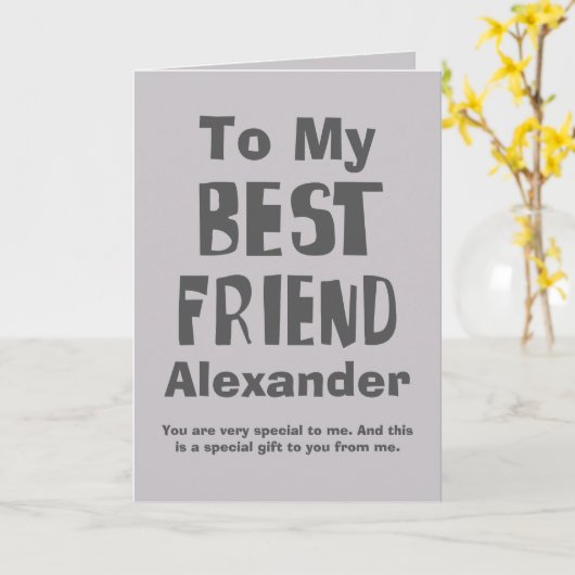 Gepersonaliseerde Beste Vriend Groet Kaart (Gele Bloem)