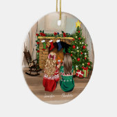 Gepersonaliseerde beste vriend kerst cadeau ideeën keramisch ornament (Rechts)