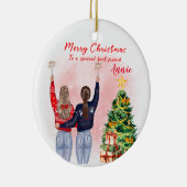 Gepersonaliseerde Beste Vriend Kerstmis Bestie Keramisch Ornament (Rechts)