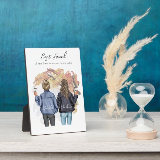 Gepersonaliseerde beste vriend portret - Autumn Pl Fotoplaat (Zijkant)