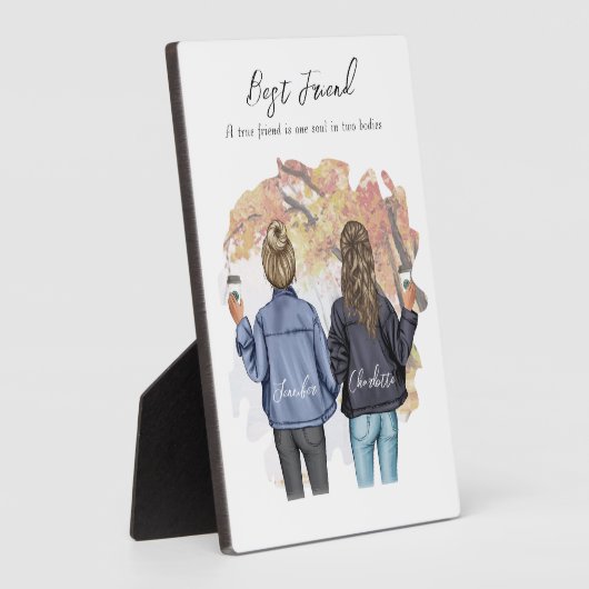Gepersonaliseerde beste vriend portret - Autumn Pl Fotoplaat (Zijkant)