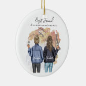 Gepersonaliseerde beste vriend portret - Autumn Pl Keramisch Ornament (Rechts)