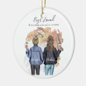 Gepersonaliseerde beste vriend portret - Autumn Pl Keramisch Ornament (Links)