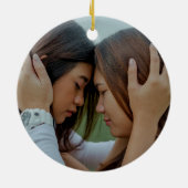 Gepersonaliseerde Beste Vriend Upload Foto Kerstmi Keramisch Ornament (Achterkant)
