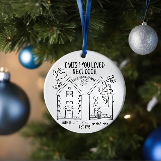 Gepersonaliseerde Beste Vriend Upload Foto Kerstmi Keramisch Ornament