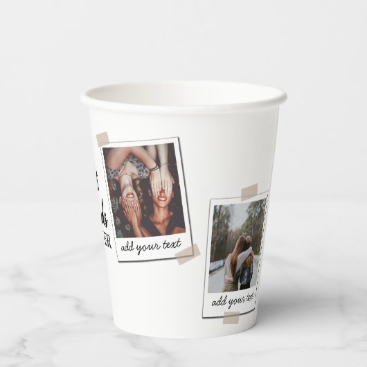 Gepersonaliseerde beste vrienden 4 Foto Aangepast  Papieren Bekers (Achterkant)