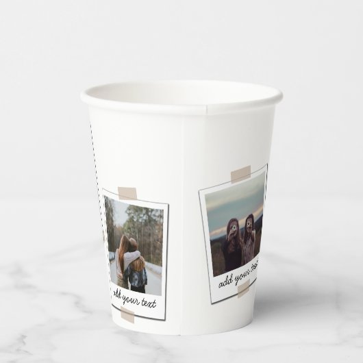 Gepersonaliseerde beste vrienden 4 Foto Aangepast  Papieren Bekers (Rechts)