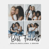 Gepersonaliseerde beste vrienden 4 Foto collage Fleece Deken (Voorkant)