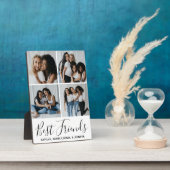 Gepersonaliseerde beste vrienden 4 Foto collage Fotoplaat (Zijkant)