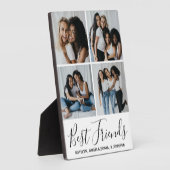Gepersonaliseerde beste vrienden 4 Foto collage Fotoplaat (Zijkant)
