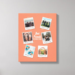 Gepersonaliseerde beste vrienden 6 Foto Aangepast  Canvas Afdruk