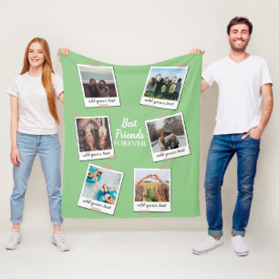 Gepersonaliseerde beste vrienden 6 Foto Aangepast Fleece Deken