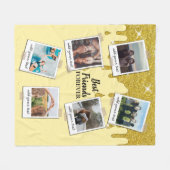 Gepersonaliseerde beste vrienden 6 Foto Aangepast  Fleece Deken (Voorkant (Horizontaal))