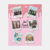 Gepersonaliseerde beste vrienden 6 Foto Aangepast  Fleece Deken (Voorkant)