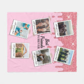 Gepersonaliseerde beste vrienden 6 Foto Aangepast  Fleece Deken (Voorkant (Horizontaal))