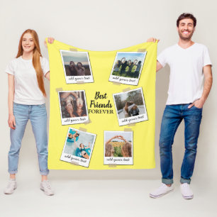 Gepersonaliseerde beste vrienden 6 Foto Aangepast  Fleece Deken