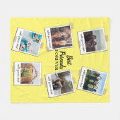 Gepersonaliseerde beste vrienden 6 Foto Aangepast  Fleece Deken (Voorkant (Horizontaal))