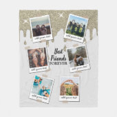 Gepersonaliseerde beste vrienden 6 Foto Aangepast  Fleece Deken (Voorkant)