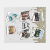 Gepersonaliseerde beste vrienden 6 Foto Aangepast  Fleece Deken (Voorkant (Horizontaal))