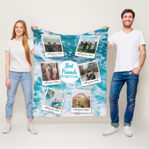 Gepersonaliseerde beste vrienden 6 Foto Aangepast  Fleece Deken